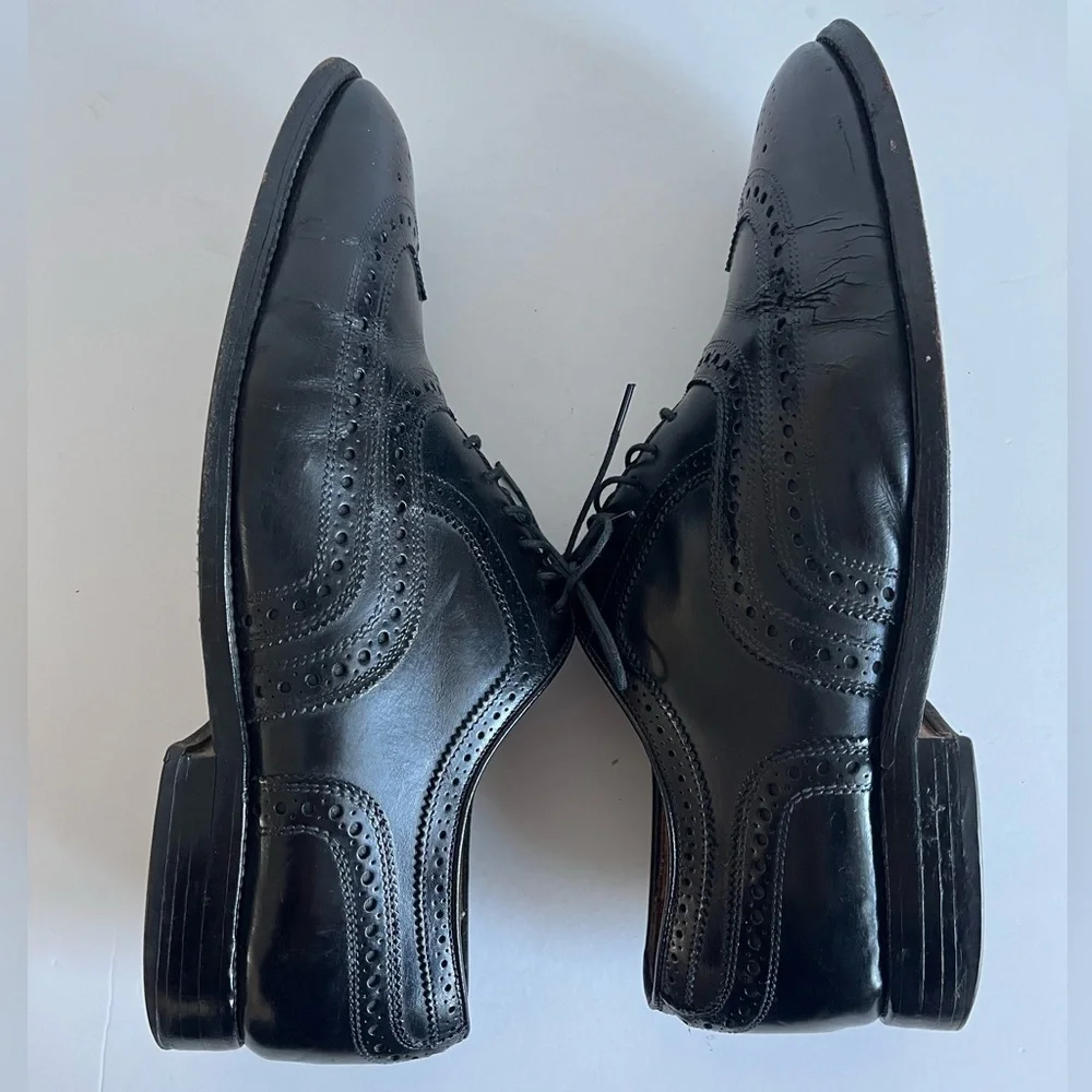 Allen Edmonds McAllister Oxford Wingtip Dress Shoes Black Leather 9.5